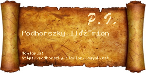 Podhorszky Ilárion névjegykártya